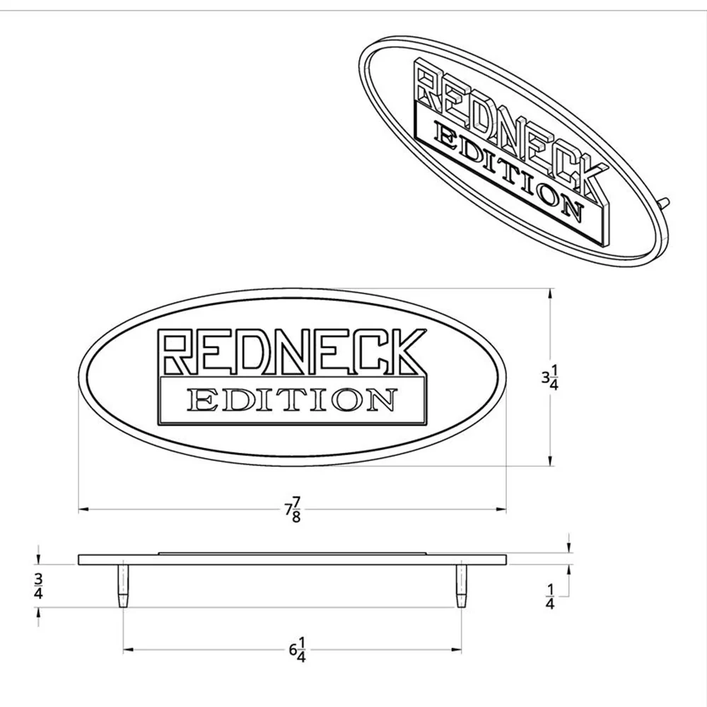 Redneck Edition Oval Accent Emblem - Image 3