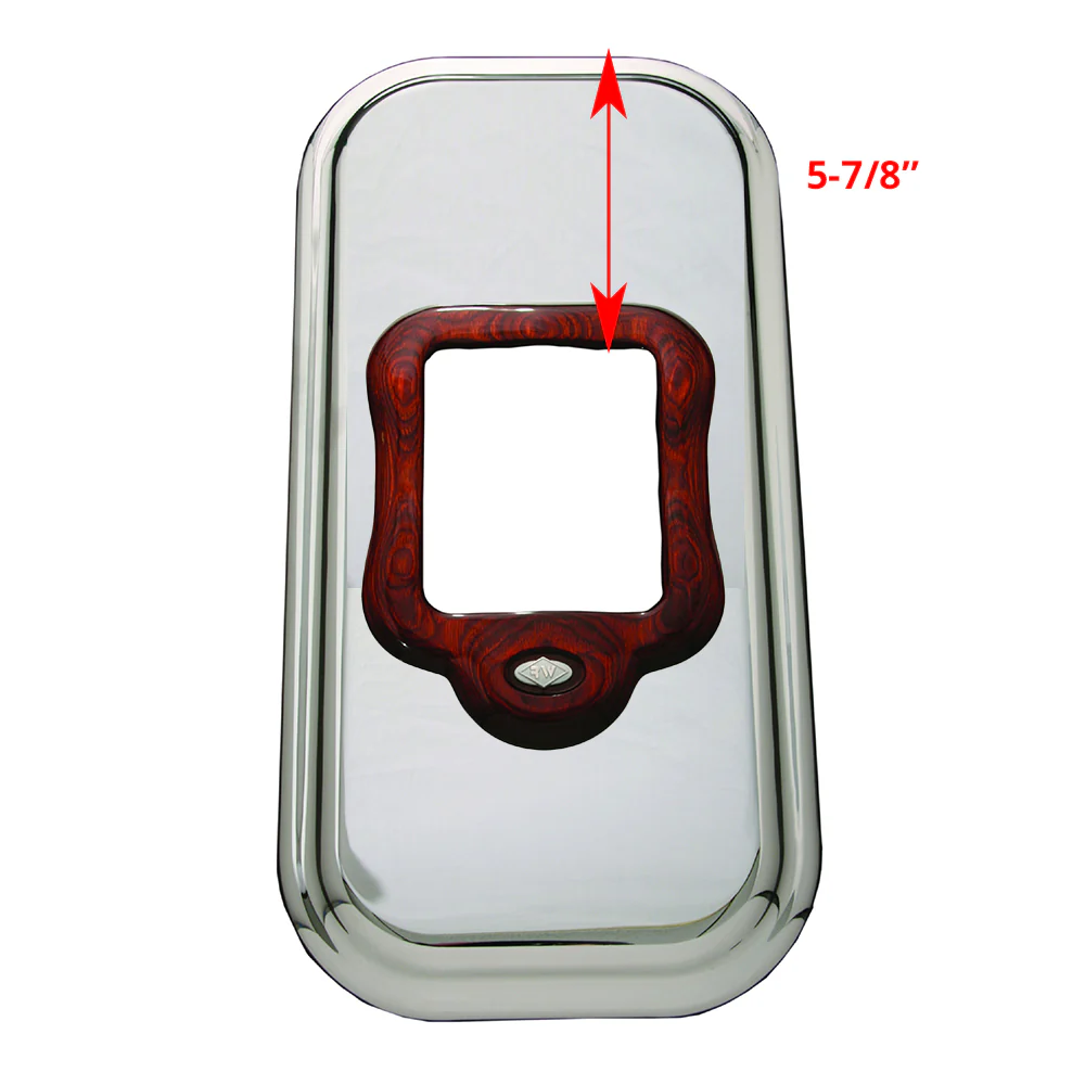 Rosewood and Chrome Gear Shift Plate Cover 4.45" or 8.75" to Front - Image 2