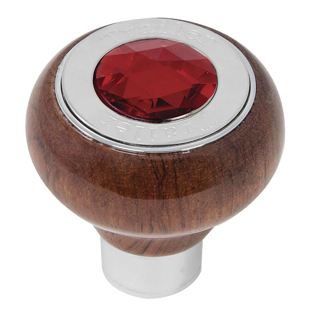 Rosewood Tractor/Trailer Air Valve Knob with Jewel - Thread On