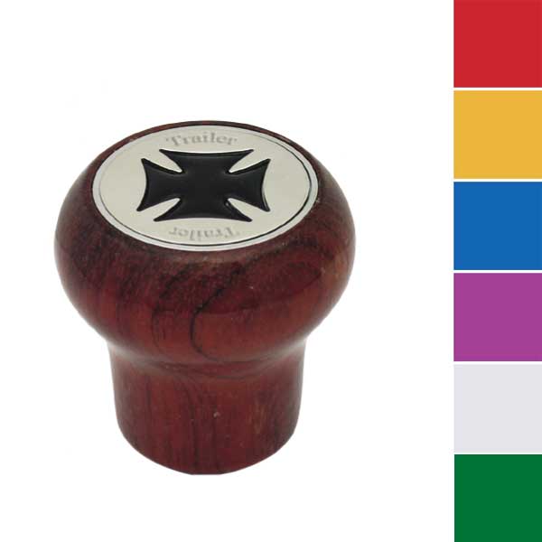 Rosewood Tractor/Trailer Maltese Cross Air Valve Knob - Thread On - Image 4