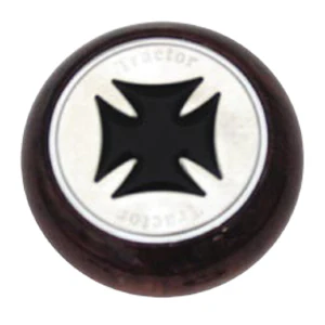 Rosewood Tractor/Trailer Maltese Cross Air Valve Knob - Thread On - Image 6