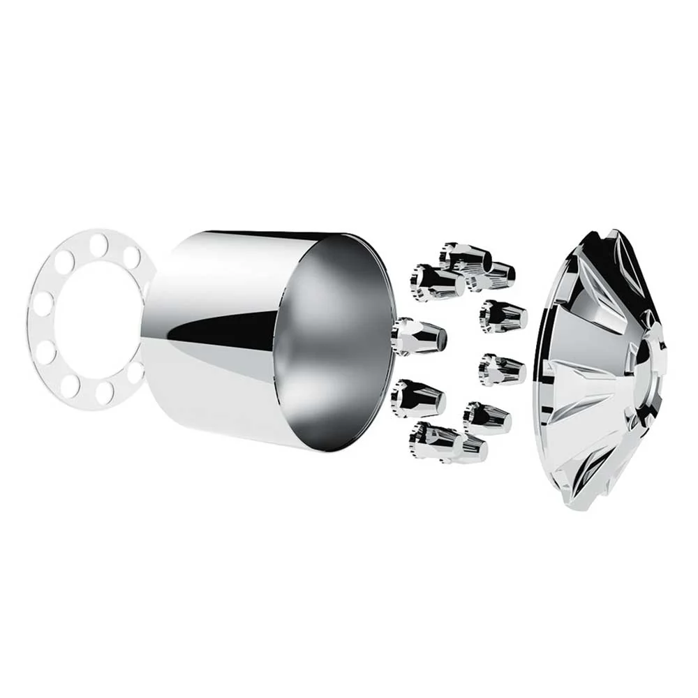 Rubicon Rear Axle Chrome Cover Kit with 33mm Thread-On Nut Covers - Image 3