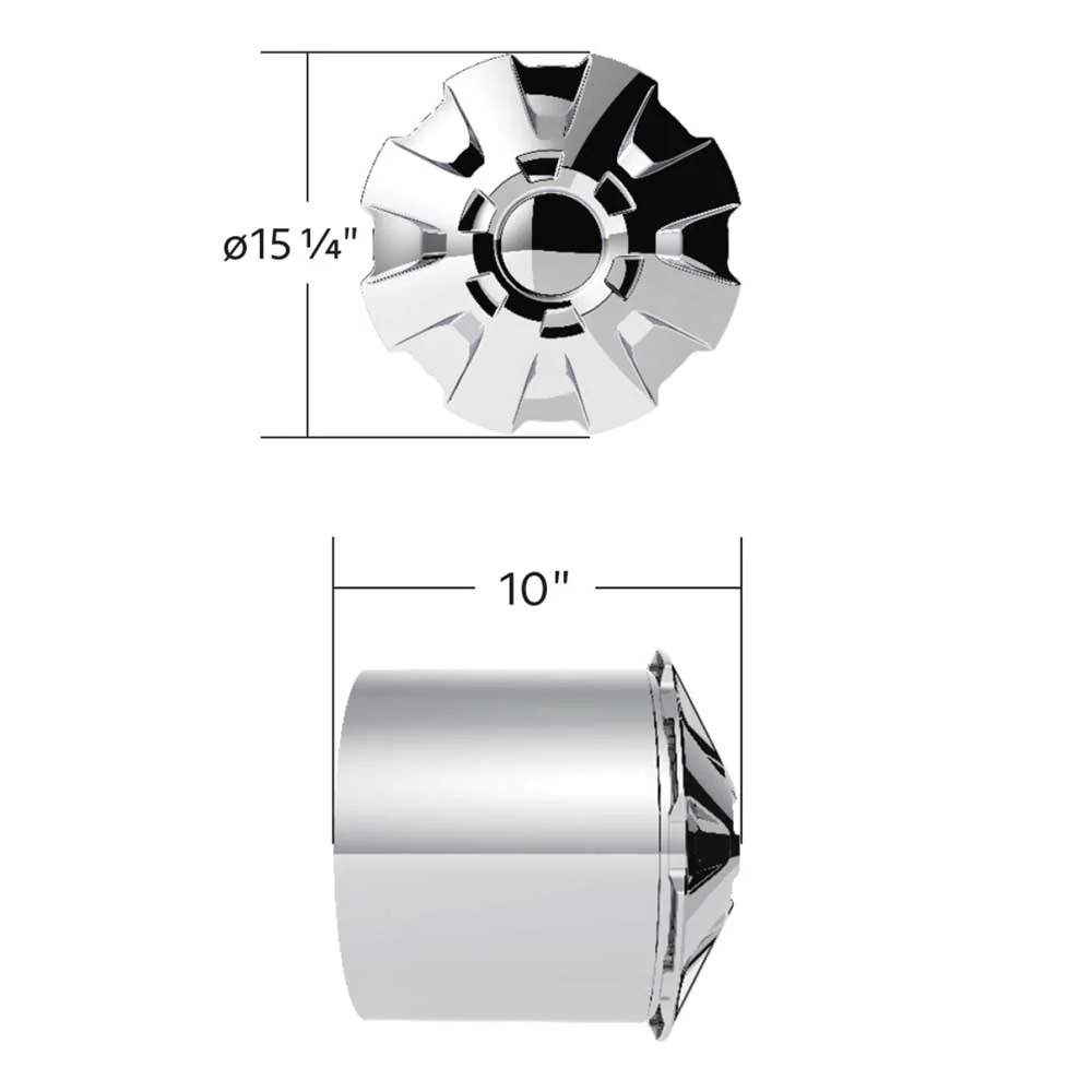 Rubicon Rear Axle Chrome Cover Kit with 33mm Thread-On Nut Covers - Image 4