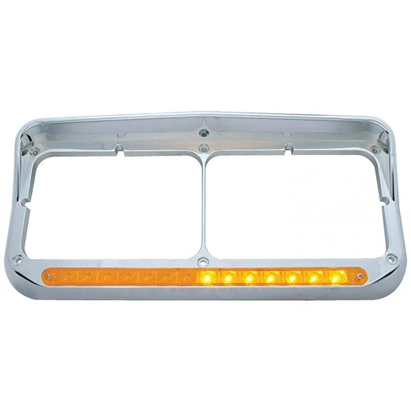 Sequential Amber LED Dual Headlight Bezel with Visor