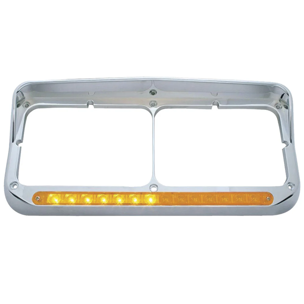 Sequential Amber LED Dual Headlight Bezel with Visor - Image 3