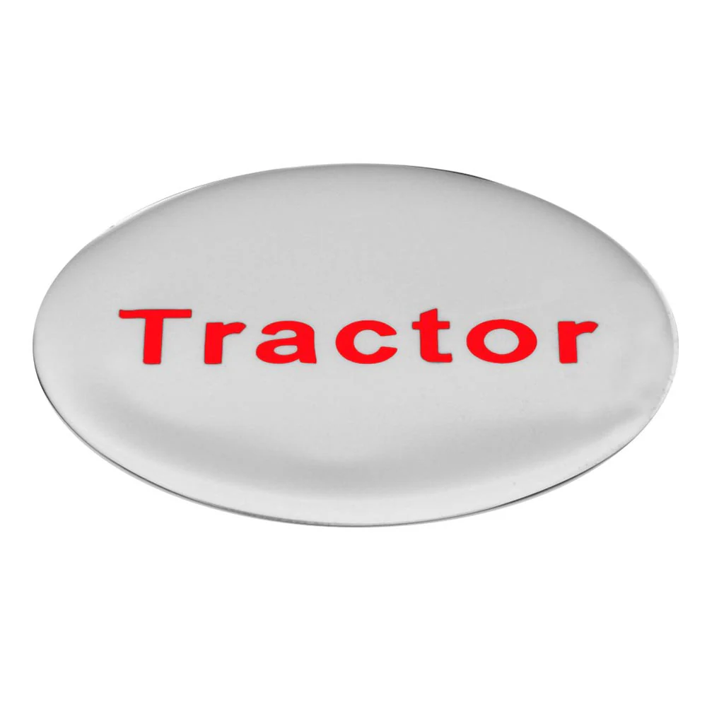 Silver & Red Tractor Knob Sticker