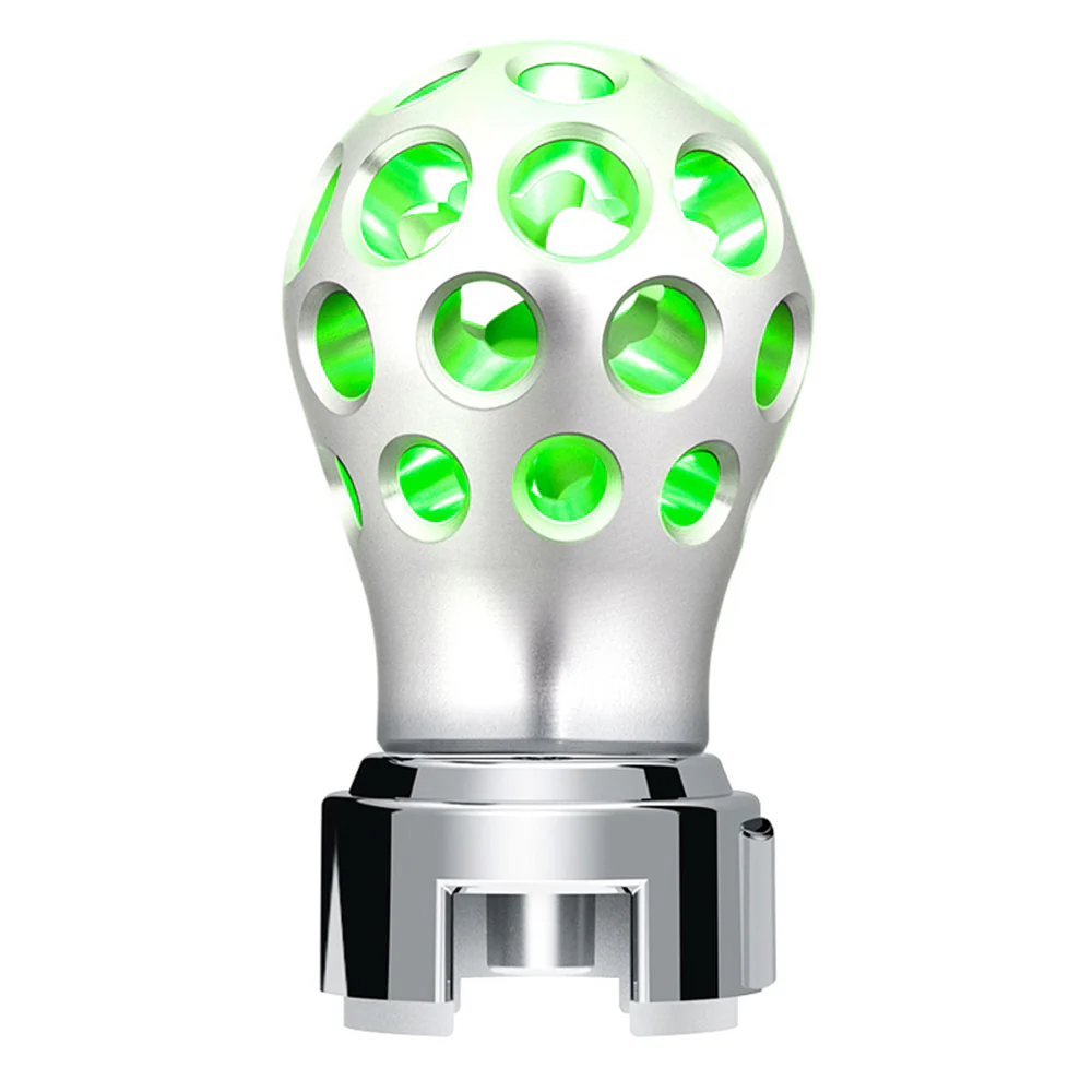Silver Thread-On Anodized Phoenix Style Ball Gearshift Knob with LED 13/15/18 Adapter - Image 18