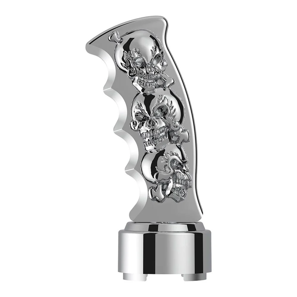 Skulls Pistol Grip Gearshift Knob With 9/10 Chrome Speed Adapter - Thread On - Image 3