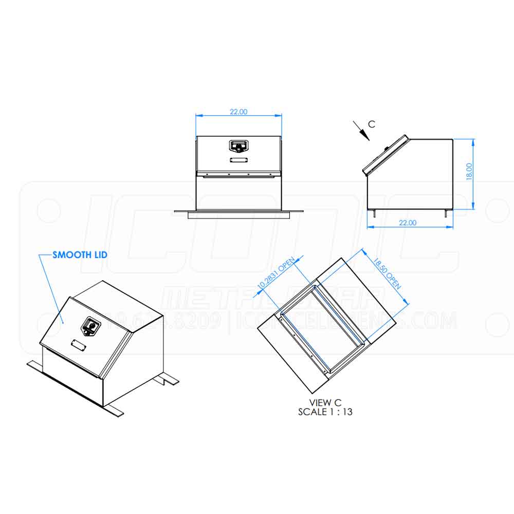 Smooth 22" x 18"x 22" Boot Box - Image 3