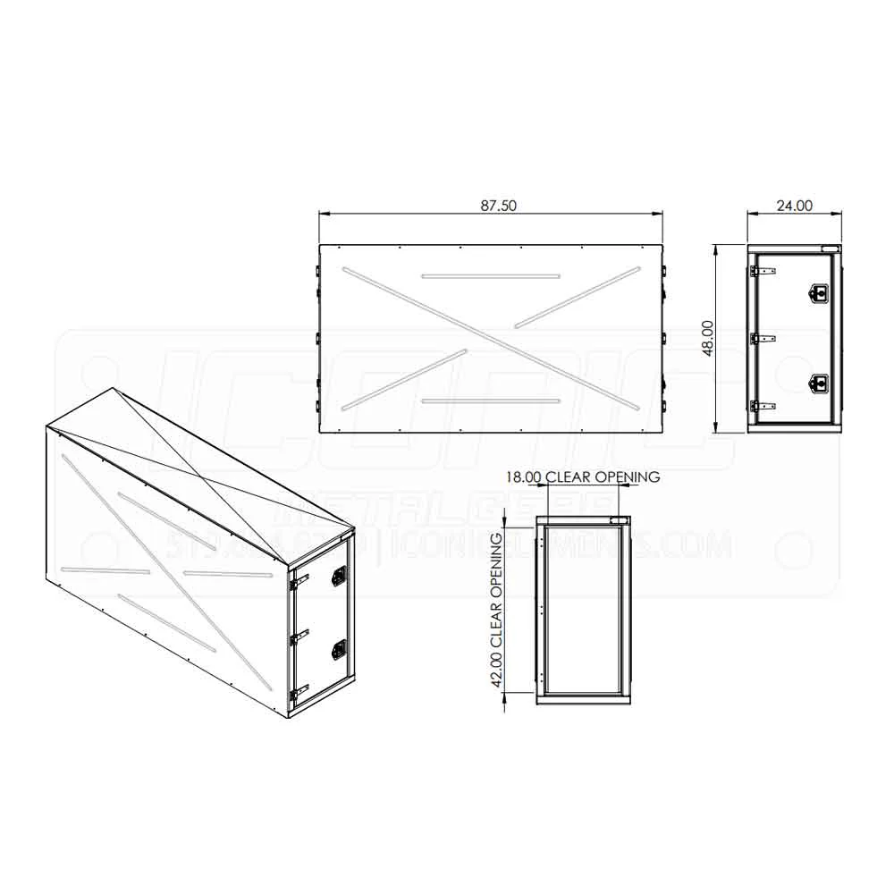 Smooth 24" x 48" x 87 -1/2" Cross Box - Image 2