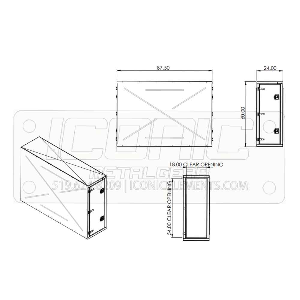 Smooth 24" x 60" x 87-1/2" Cross Box - Image 2