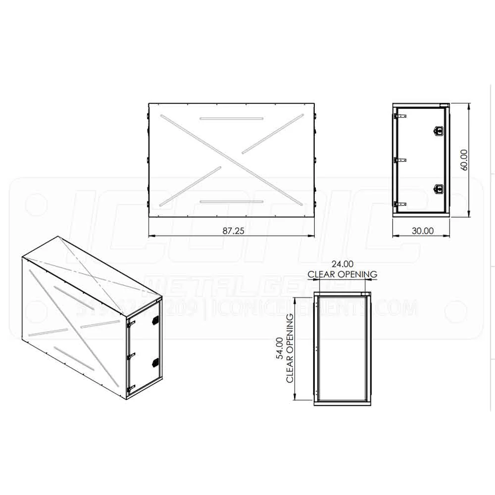 Smooth 30" x 60" x 87-1/2" Cross Box - Image 2