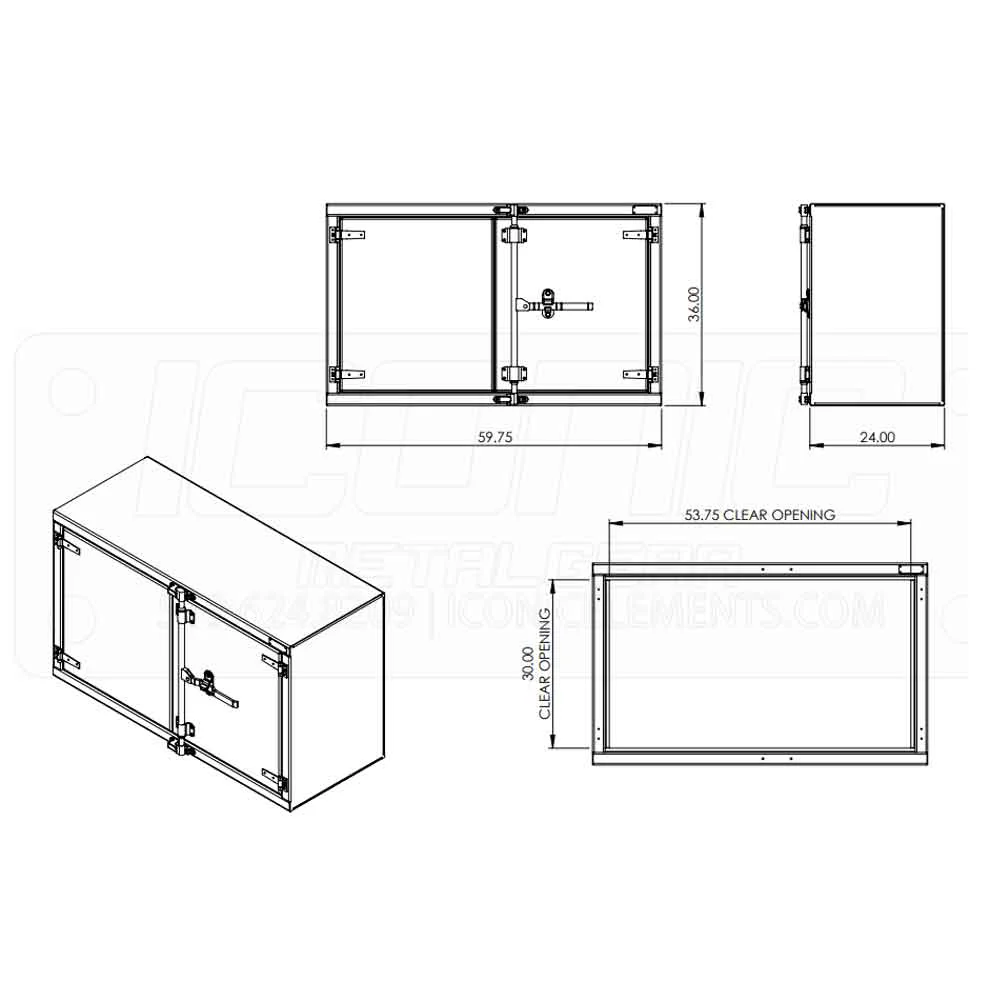 Smooth 60" x 36" x 24" Cam Lock Box - Image 2