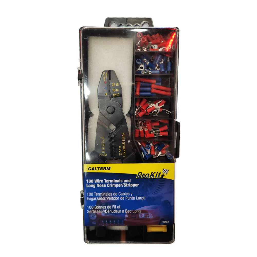 Solderless Wiring Kit with Crimping Tool and 100 Wiring Terminals