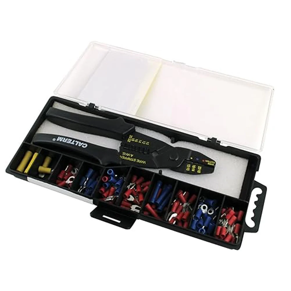 Solderless Wiring Kit with Crimping Tool and 100 Wiring Terminals - Image 2