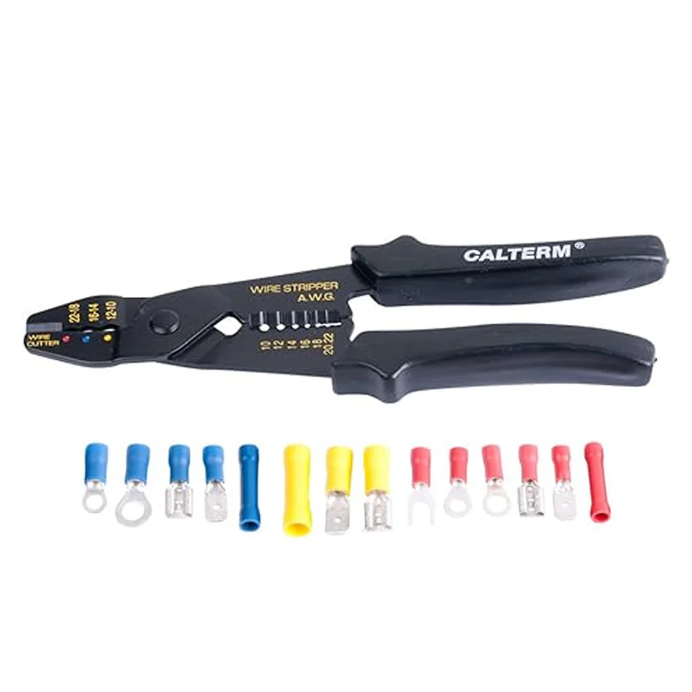 Solderless Wiring Kit with Crimping Tool and 100 Wiring Terminals - Image 3