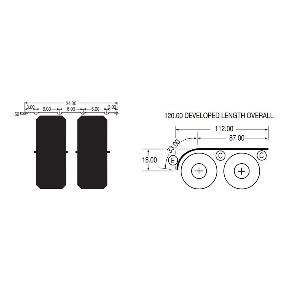 112"L SRC-22 Heavy-Duty Stainless Steel Rolled-Edge Half Fender - Image 2