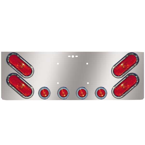 SS Rear Center Panel w/Four Oval & Four 2" Lights