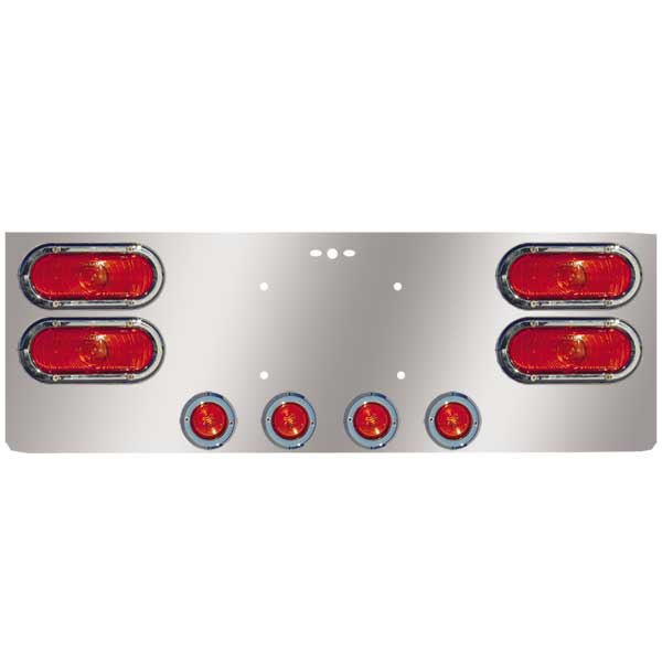 SS Rear Center Panel w/Four Oval & Four 2" Lights