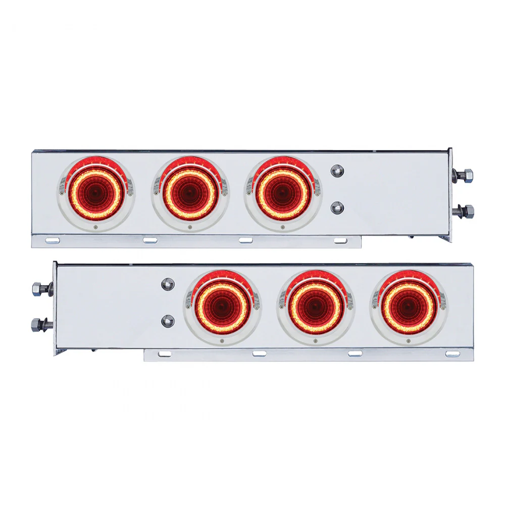 SS Rear Light Bars with Red Mirage Lights, 2.5" Spacing - Image 3