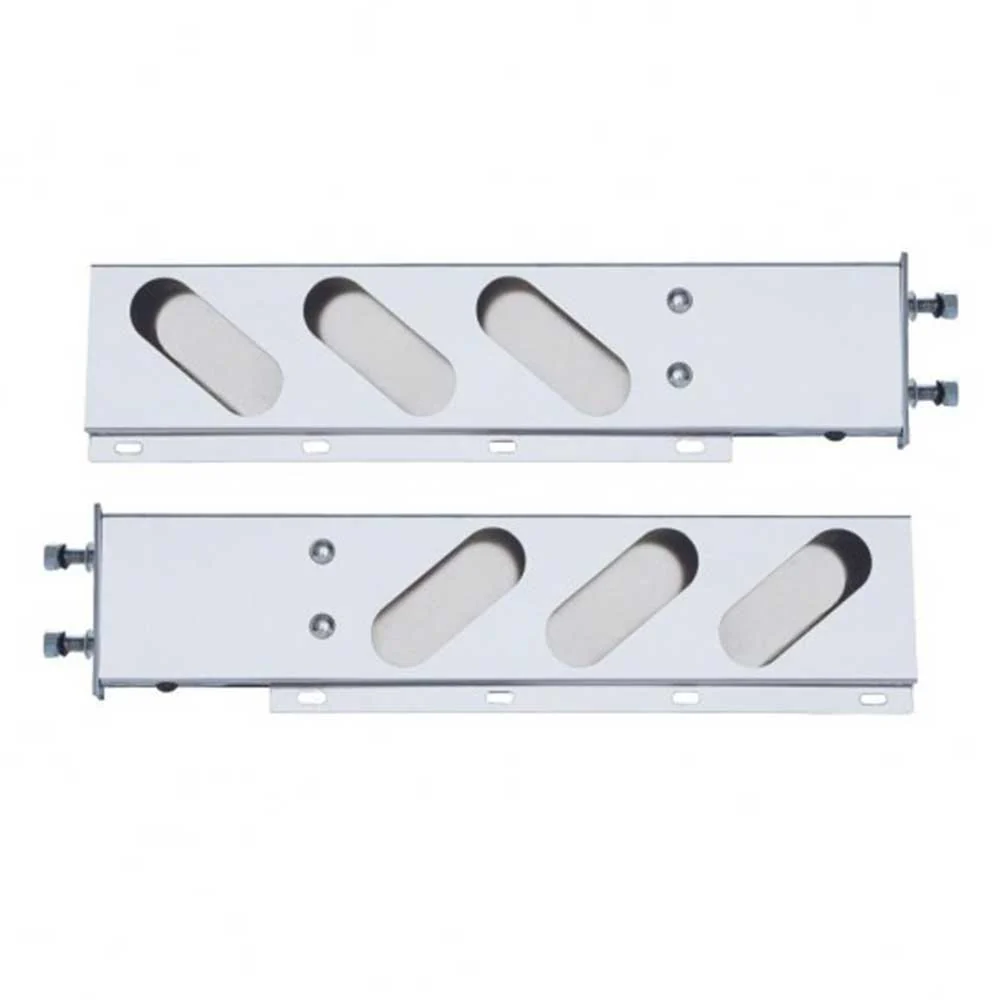 SS Spring-Loaded Two-Piece Rear Light Bar with 6 Oval Light Cutouts 3-3/4" Bolt Spacing