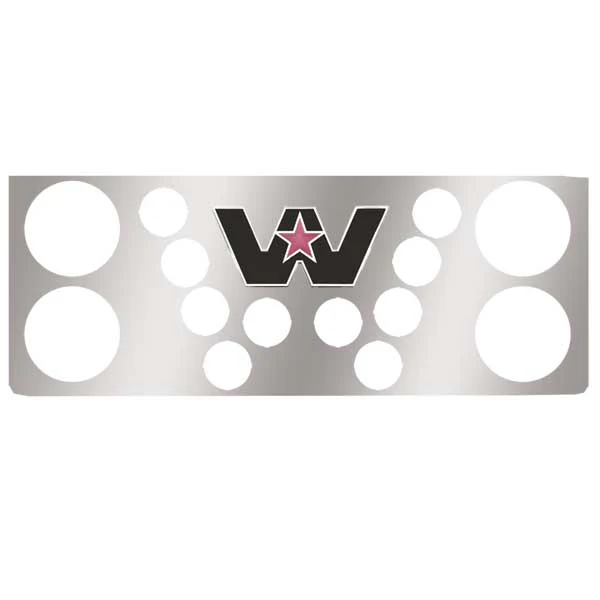 SS Western Star Rear Center Panel w/Four 4" & Ten 2" Cutouts