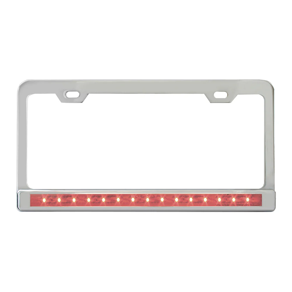 Stainless 2-Hole License Plate Frame with 12" Light Bar - Image 4