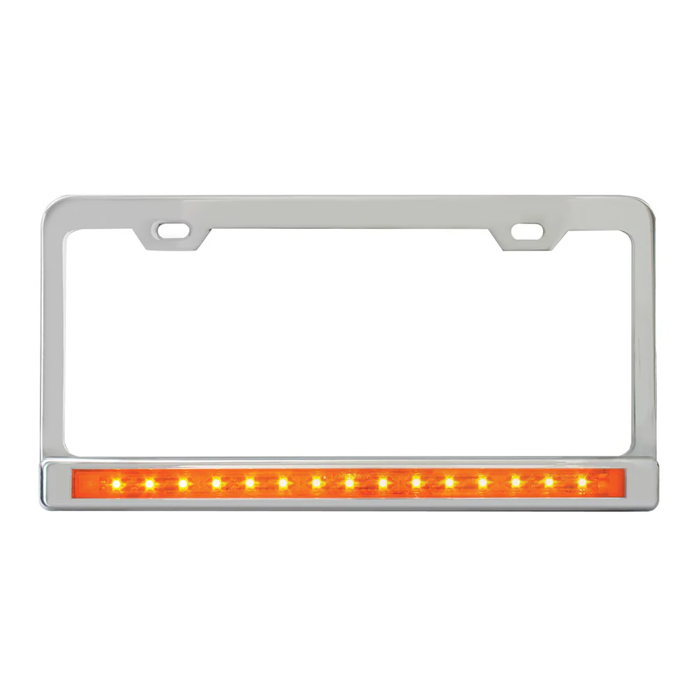 Stainless 2-Hole License Plate Frame with 12" Light Bar - Image 5