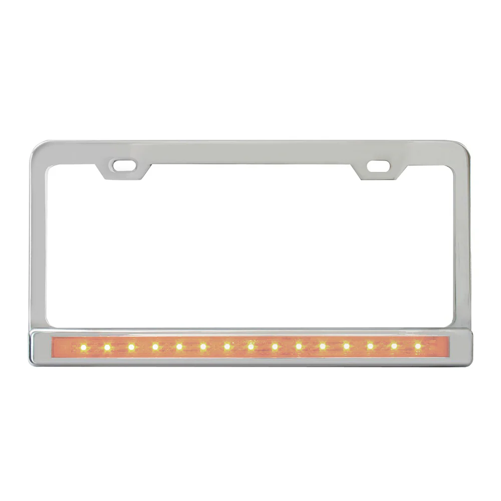 Stainless 2-Hole License Plate Frame with 12" Light Bar - Image 6