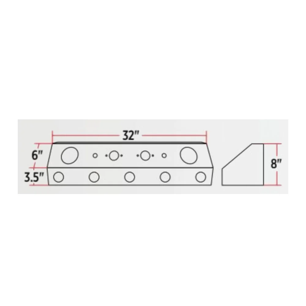 Stainless Steel Air Line Box with 4" and 2" Red LEDs