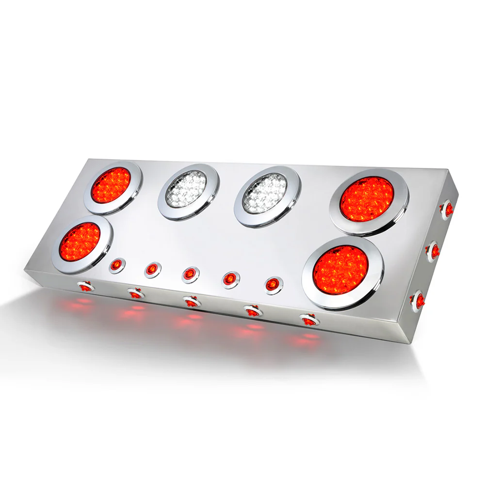 Stainless Steel Center Panel with 4" Backup LEDs Under Glow and Side Lights - Image 3