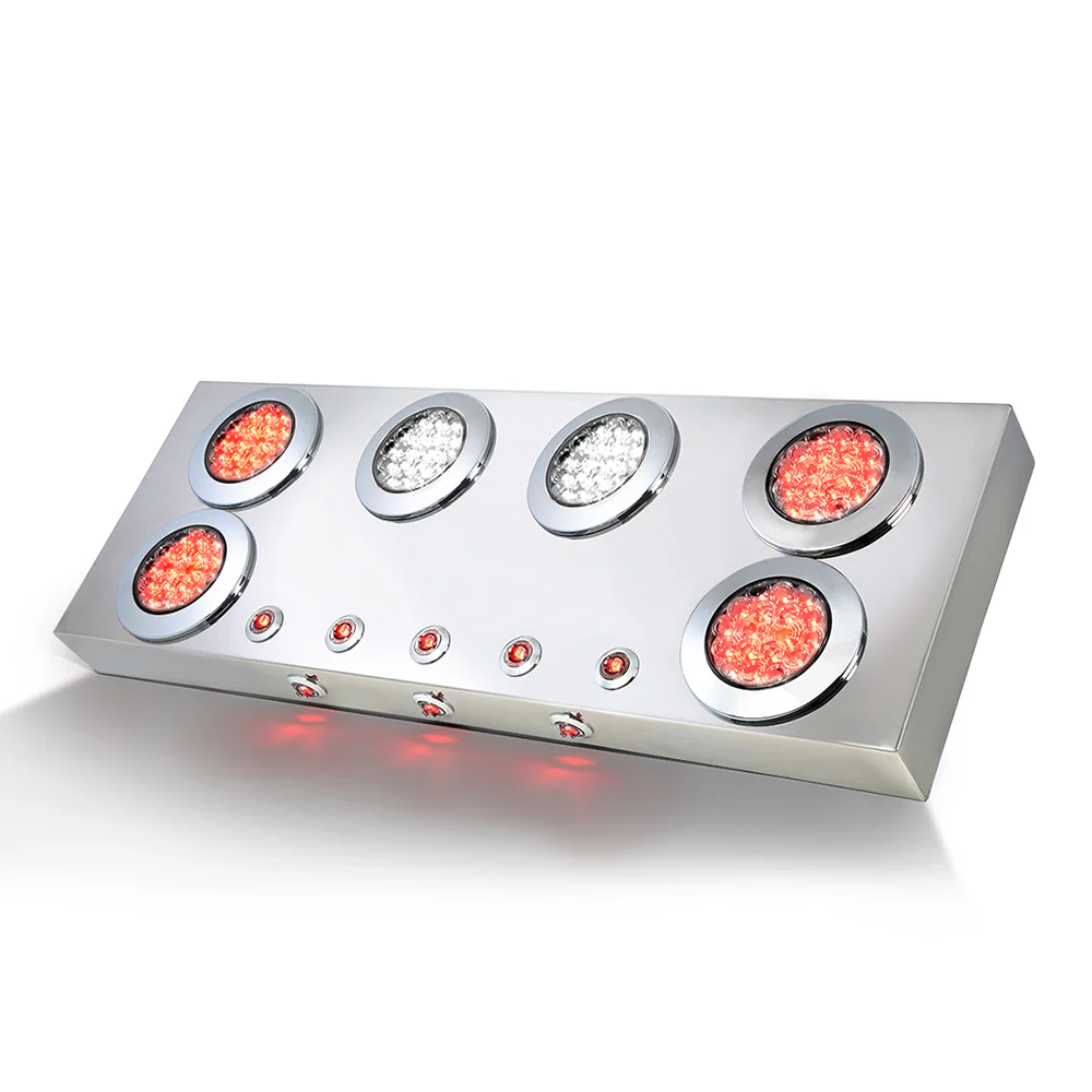 Stainless Steel Center Panel with 4" LEDs and Under Glow Lights - Image 2
