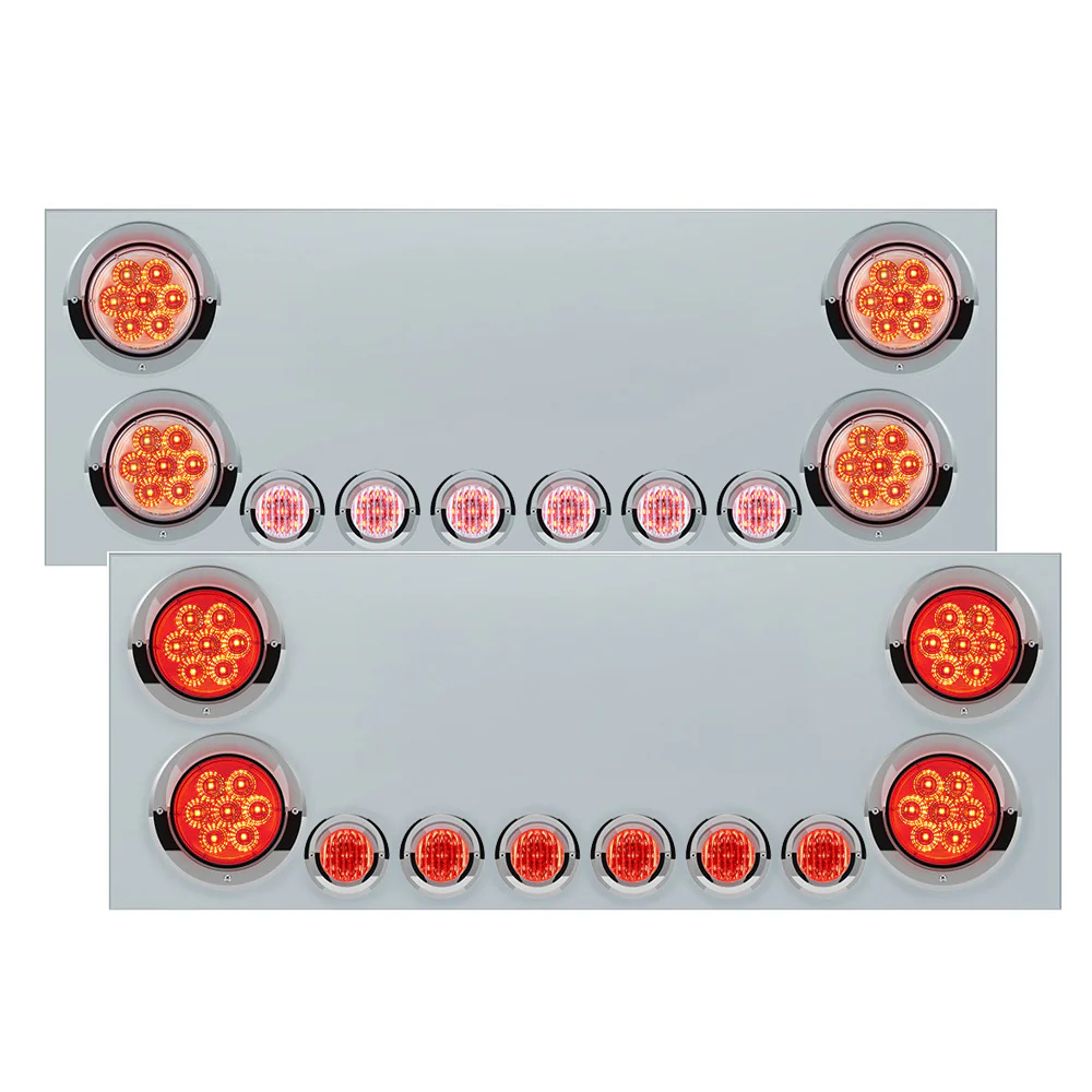 Stainless Steel Center Panel with Reflector Lights, Visor and No LP