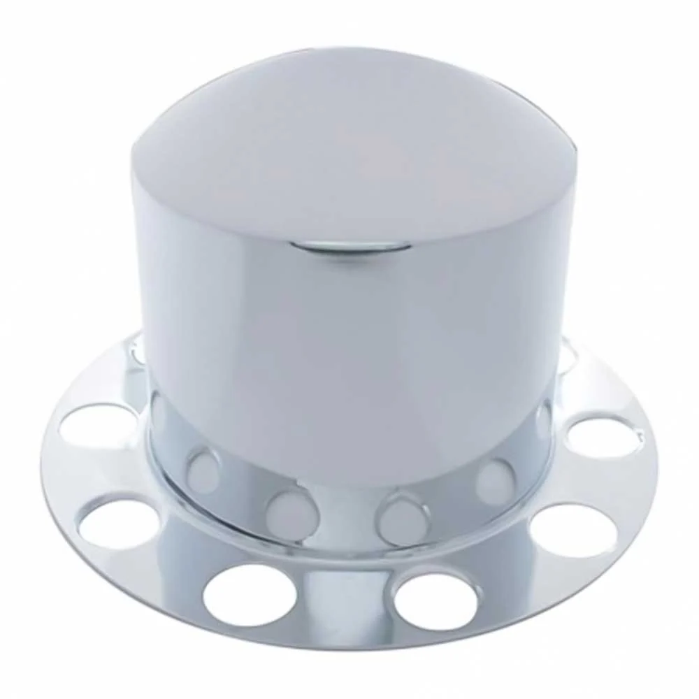 Stainless Steel Dome Rear Axle Cover Kit for 1-1/2" Nut Cover, Steel Wheel
