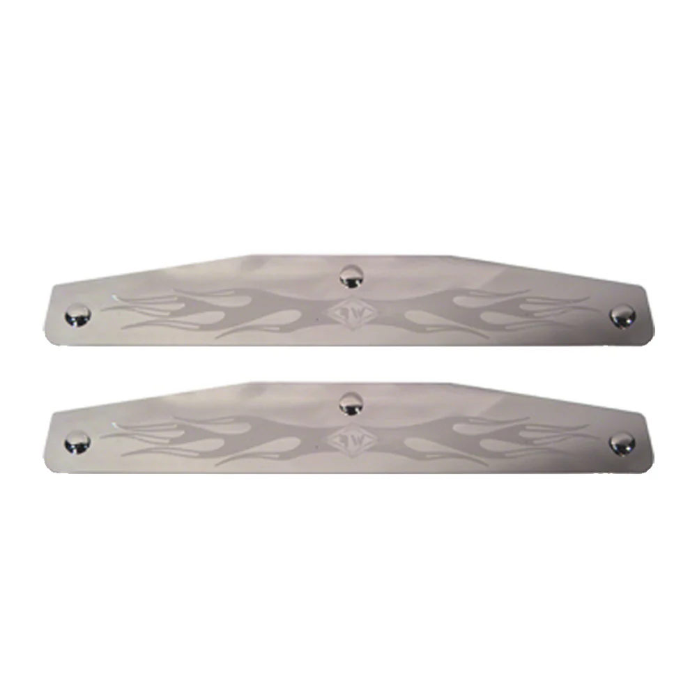 Stainless Steel Etched Flame Mud Flap Weights 4" x 24" (PR)