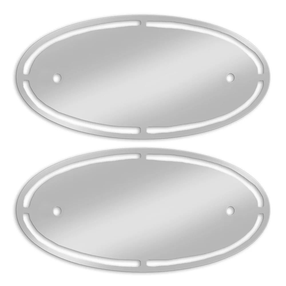 Stainless Steel Peterbilt Obround with Slot Cut Outs Emblem Accent