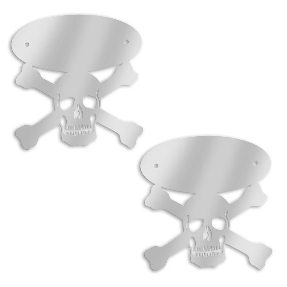 Stainless Steel Peterbilt Skull and Cross Bones Emblem Accent
