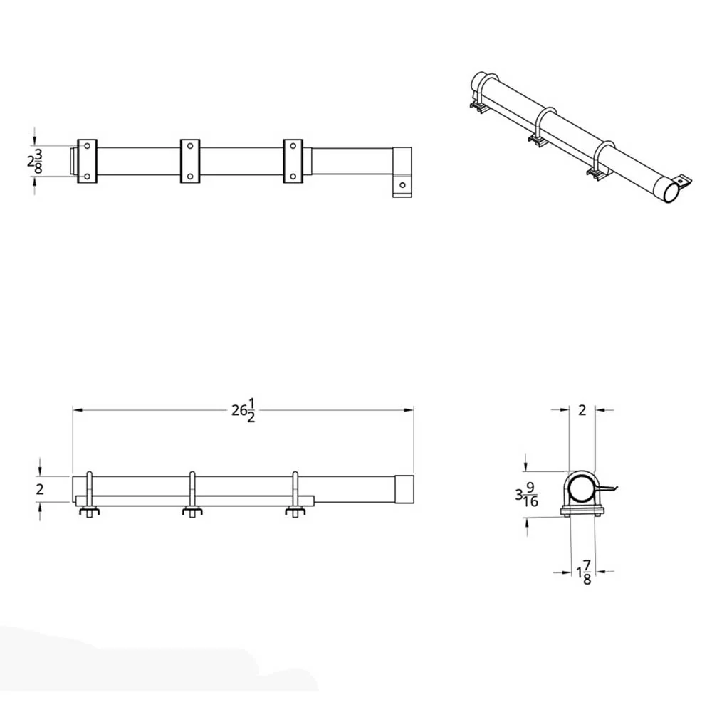 Stainless Steel Quarter Fender Tube Brackets - Pair - Image 3