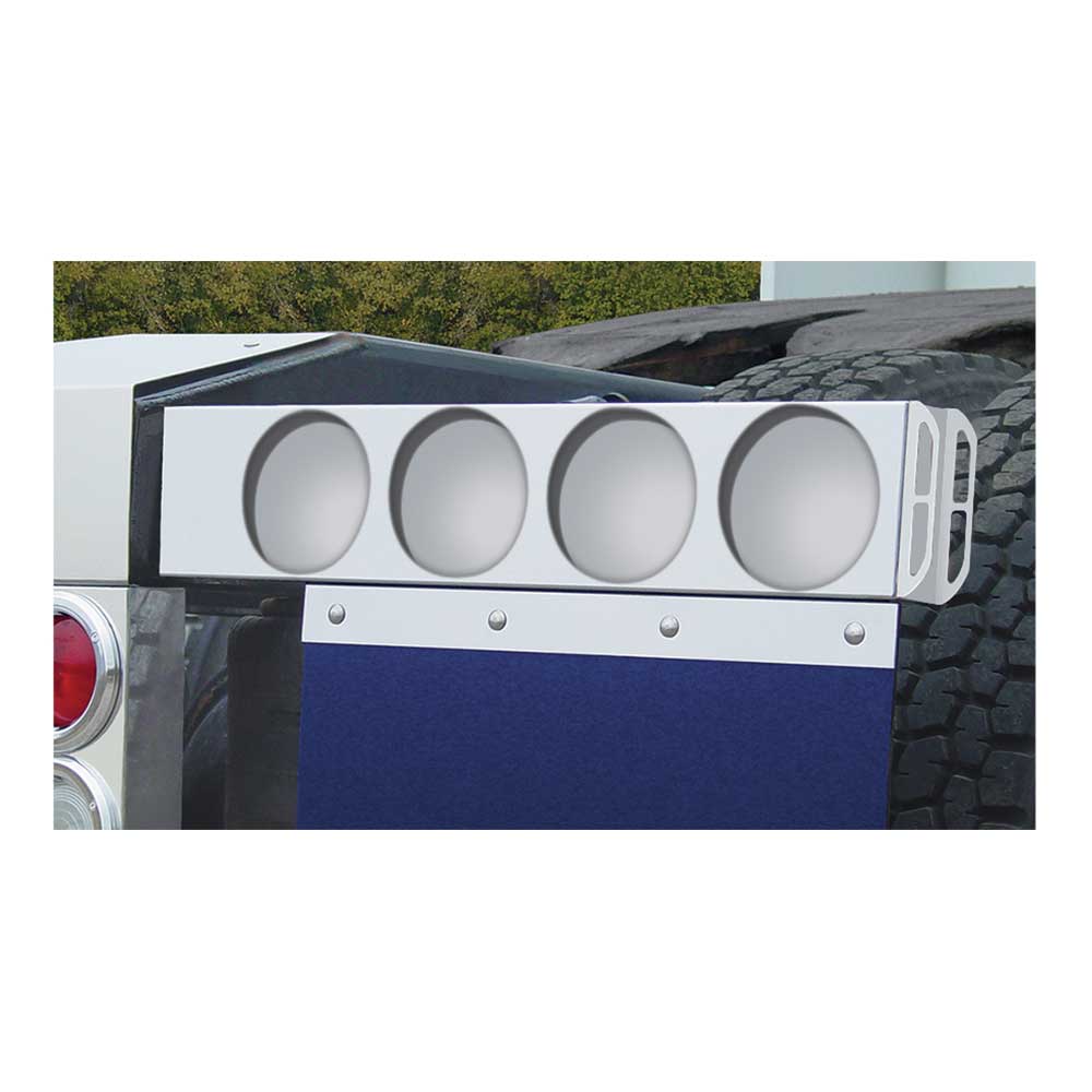 Stainless Steel Rear Light Bar with 4" Cutouts - Passenger Side Only
