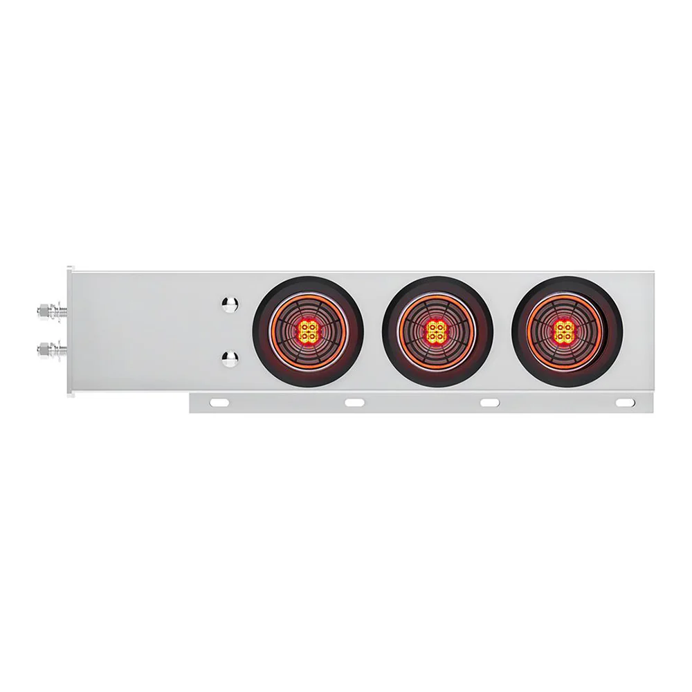 Stainless Steel Rear Light Bars with Six 4" Abyss 13 LED Lights with Grommet, 2" Bolt Spacing - Image 2