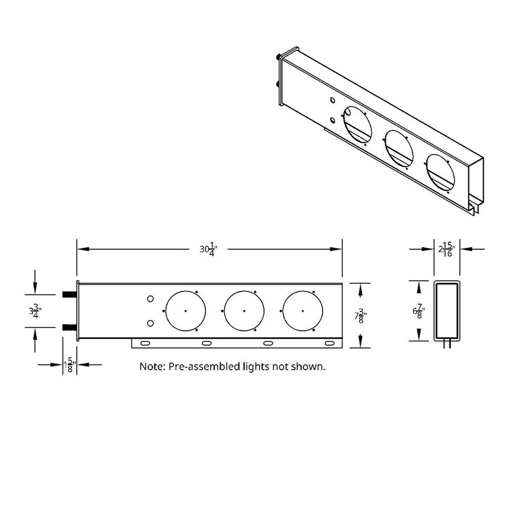 Stainless Steel Rear Light Bars with Six 4" Abyss 13 LED Lights with Visor, 3-3/4" Bolt Spacing - Image 6