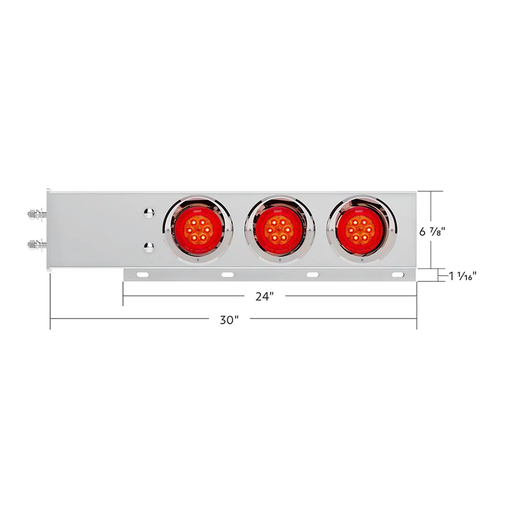 Stainless Steel Spring Loaded Rear Light Bars with LED Turbine Lights & Visors - Image 4