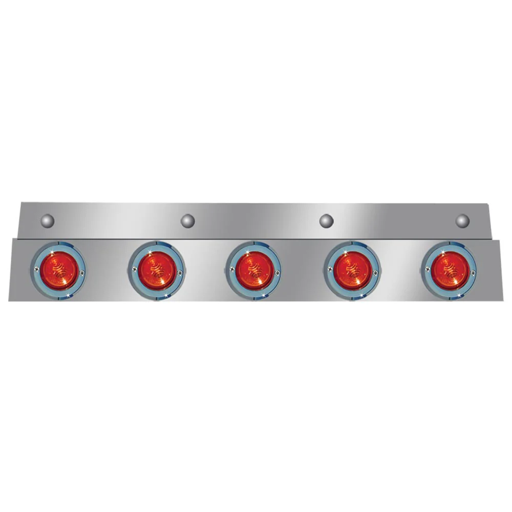 Stainless Steel Top Mud Flap Accent with 2" Round Inc. Lights (EA)
