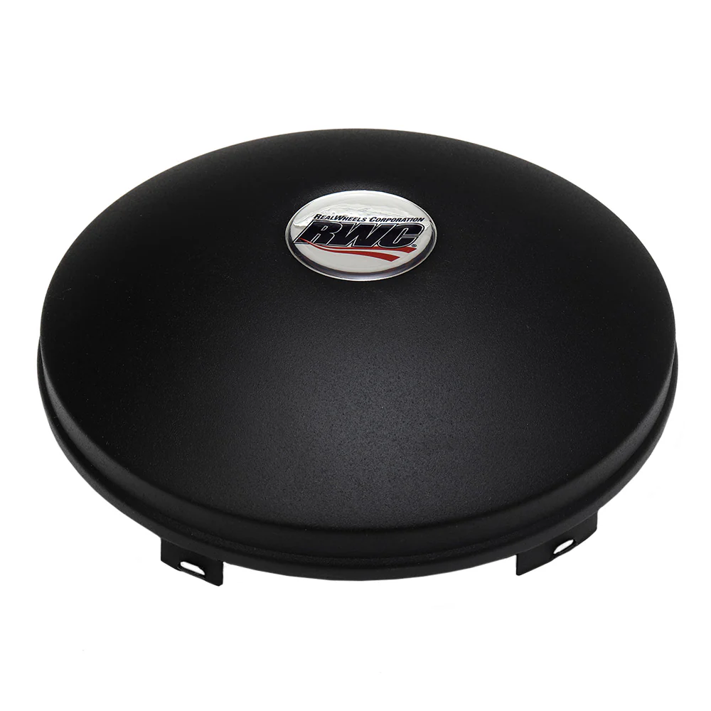 Stealth Black Universal Stainless Steel Front Baby Moon Hubcap with Logo