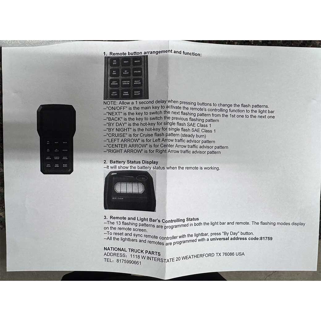 Strobe Light Bar with Wireless Remote - Image 8