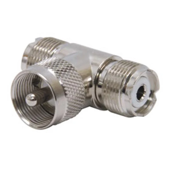 "T" Coax PL-259 to Double SO-239 Connector