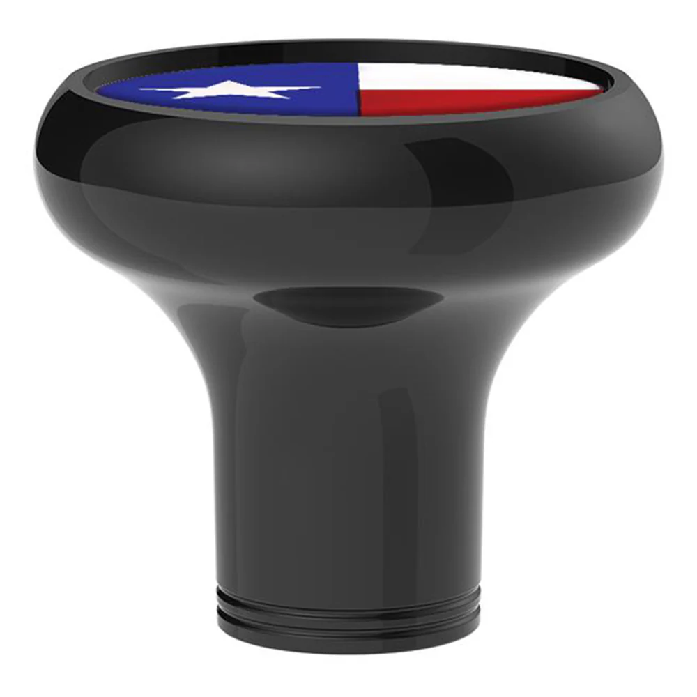 Texas Flag Sticker on a Black Gearshift Knob - 1/2"-13 Thread-On - Image 2