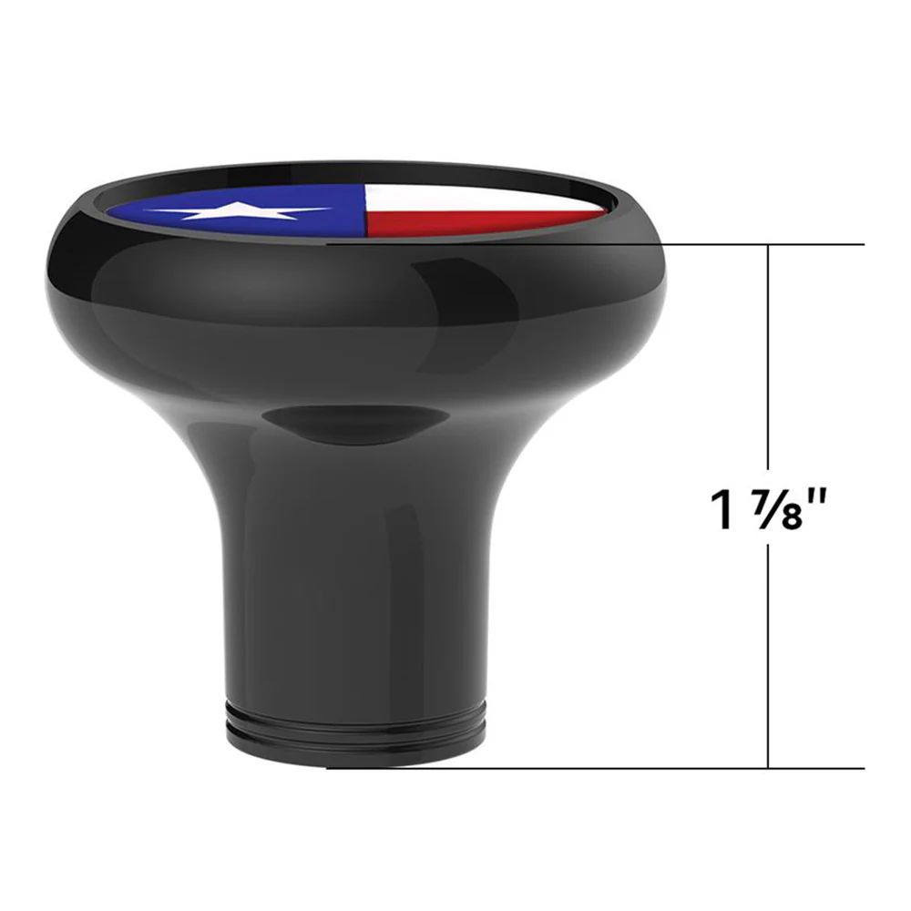 Texas Flag Sticker on a Black Gearshift Knob - 1/2"-13 Thread-On - Image 4