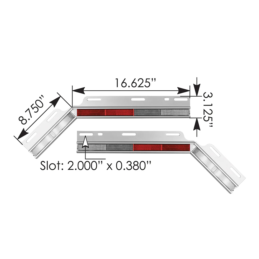 Top Reflector Mud Flap Angled Plate Set - Image 2