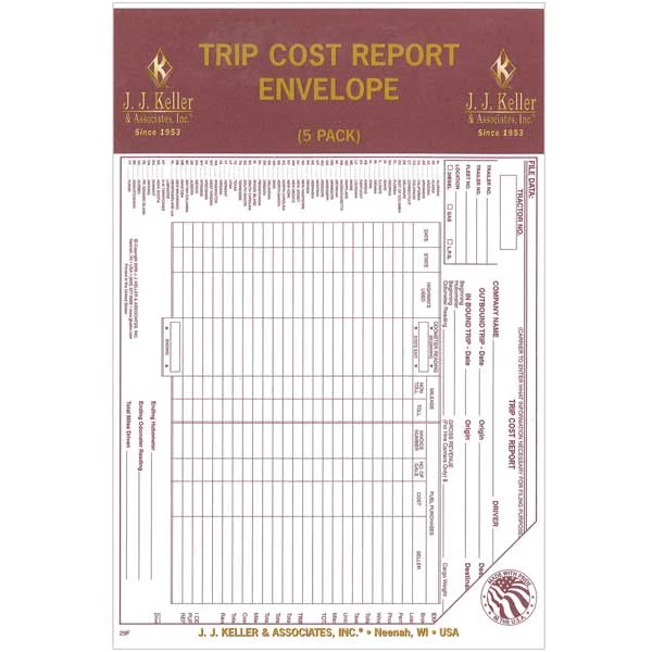 Trip Cost Report Envelopes (5 PK)